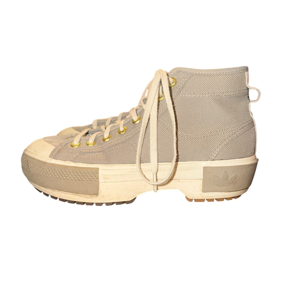 Adidas Nizza Trek High Top Sneakers Women's Size 8 Feather Gray Canvas Shoes